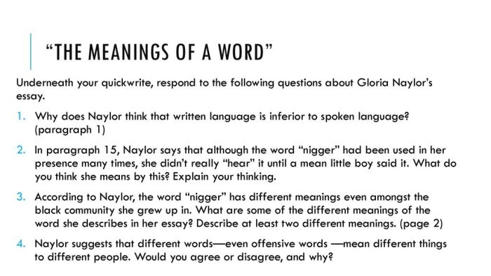 The meanings of a word by gloria naylor