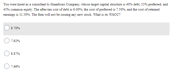 You were hired as a consultant to giambono company