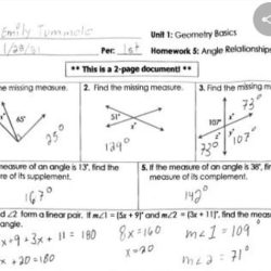 Quiz 1-3 angle measures and relationships answer key