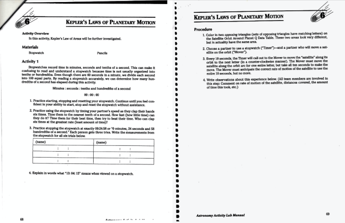 Kepler's 3 laws of planetary motion worksheet answers